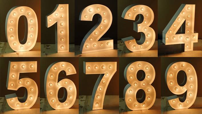 Lit Up Numbers for Decor