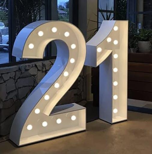 Lit Up Numbers for Decor